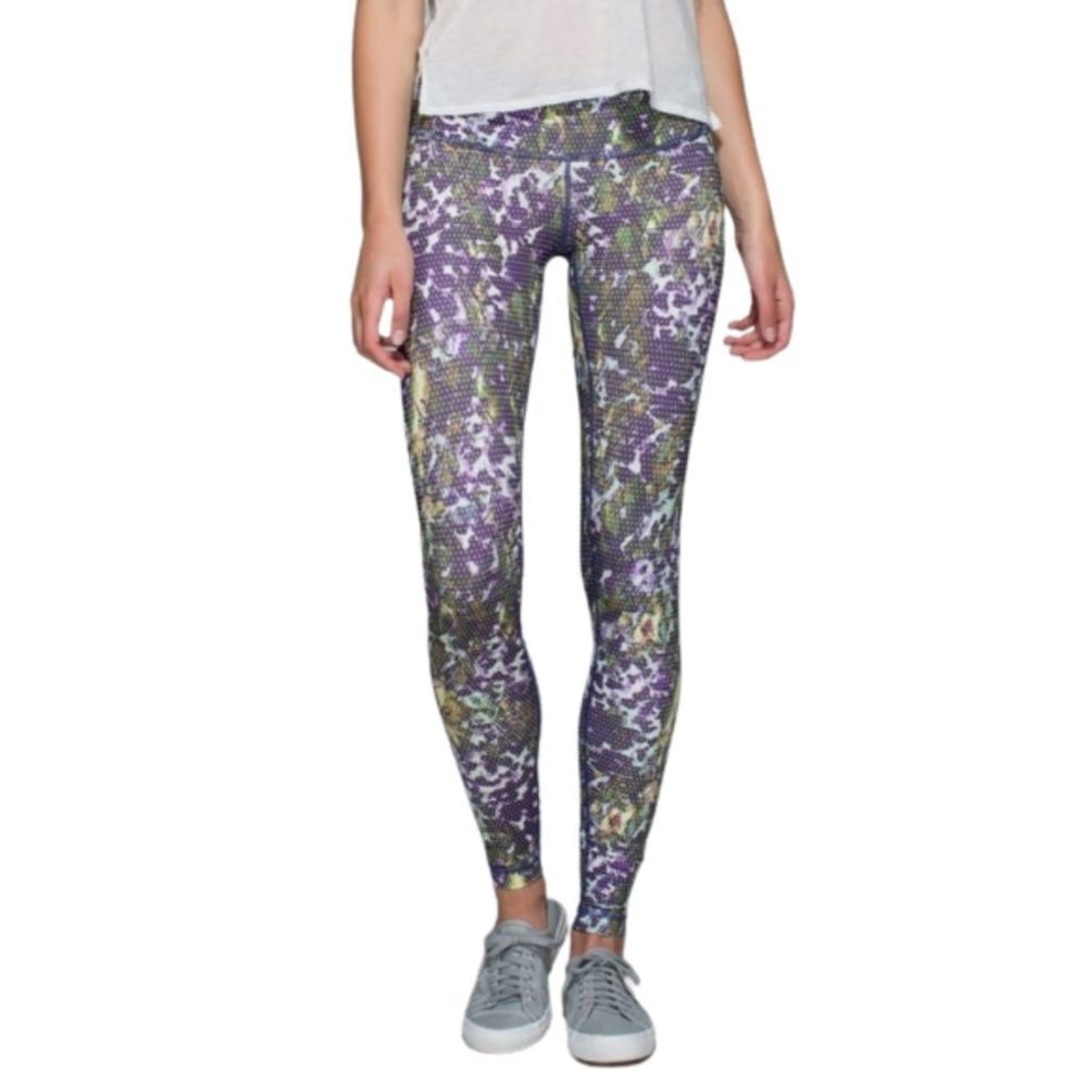LULULEMON ATHLETICA Wunder Under Pant Full-On Luxtreme Iris Flower Multi Size 4